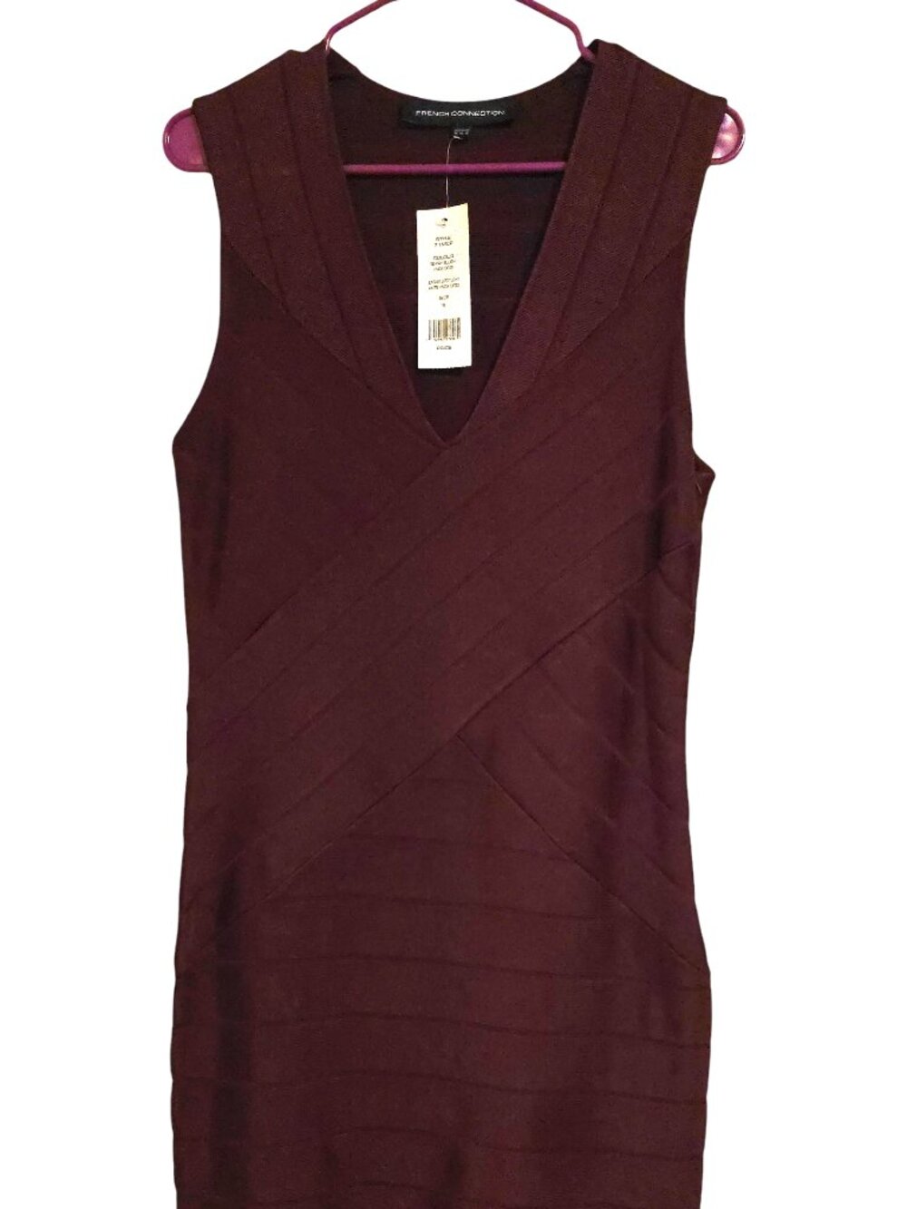French Connection Red Bandage Bodycon Dress Size 12